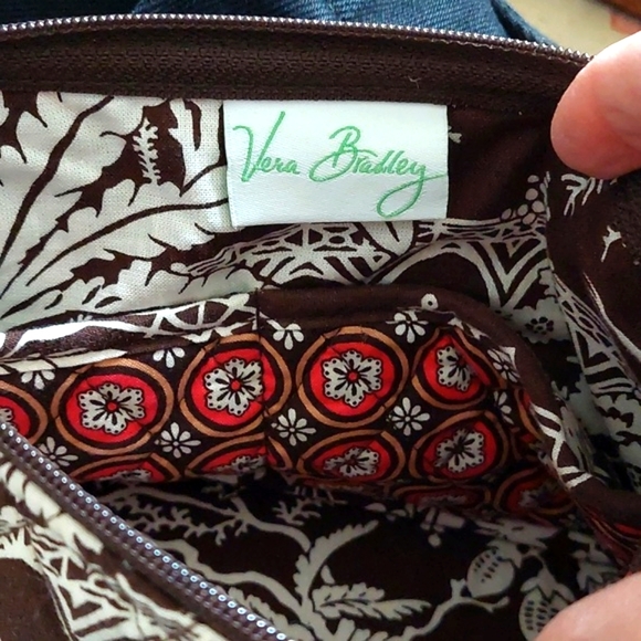 NWT Vera Bradley small brown and white quilted cotton hand bag. - Picture 2 of 6
